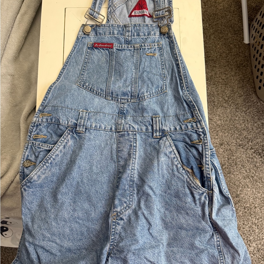 No Boundaries Light Blue Women's Denim Overalls